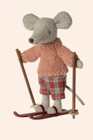 Maileg - Winter Mouse With Ski Set - Big Sister