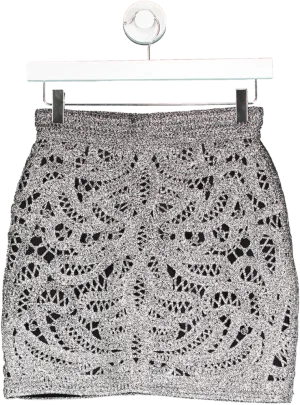 Maje Metallic Thread Open Weave Skirt UK 8