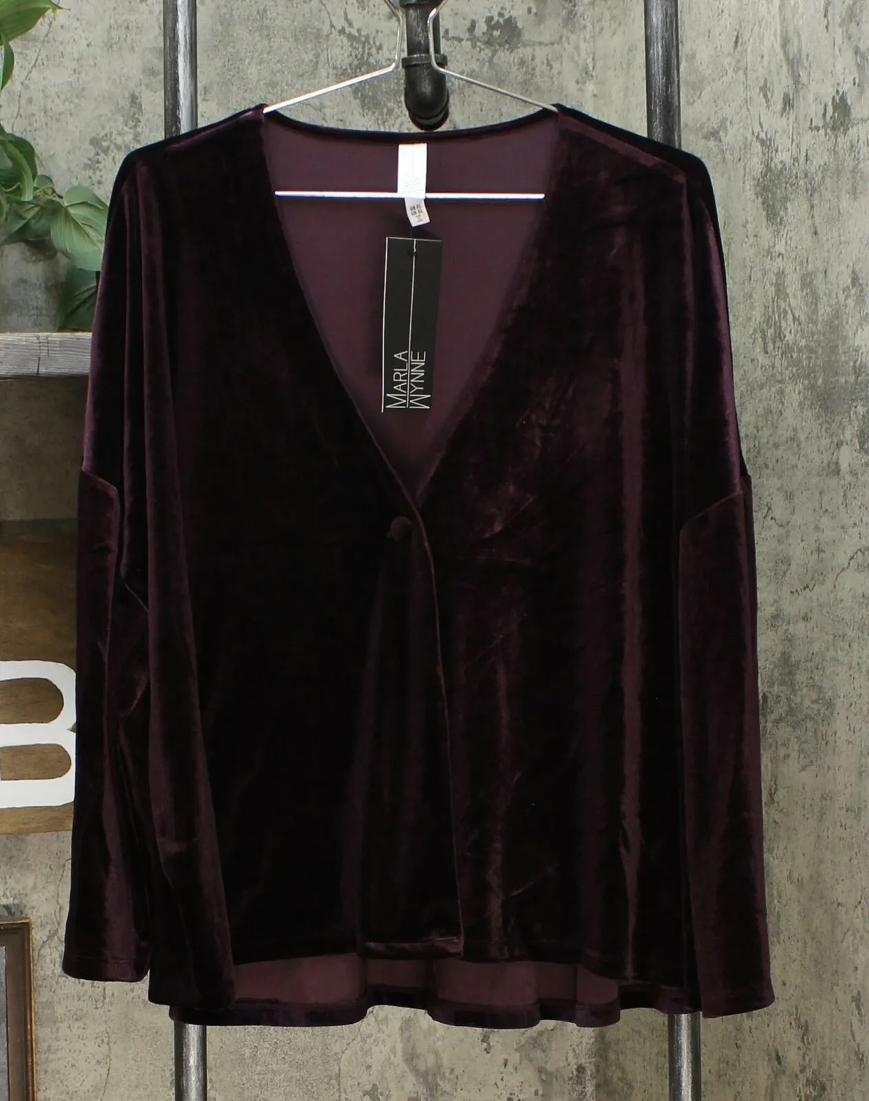 MarlaWynne Women's Velvet Kimono Sleeve Cardigan