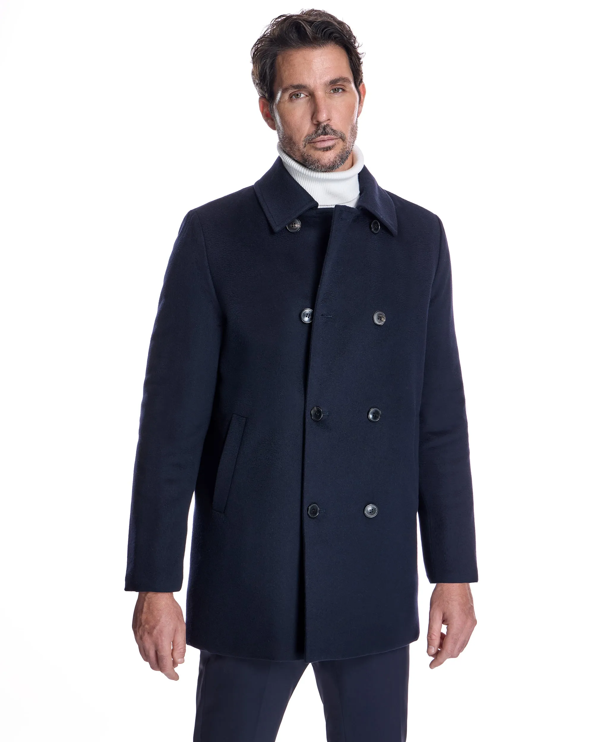 Men's Wool Quilted Lined Peacoat