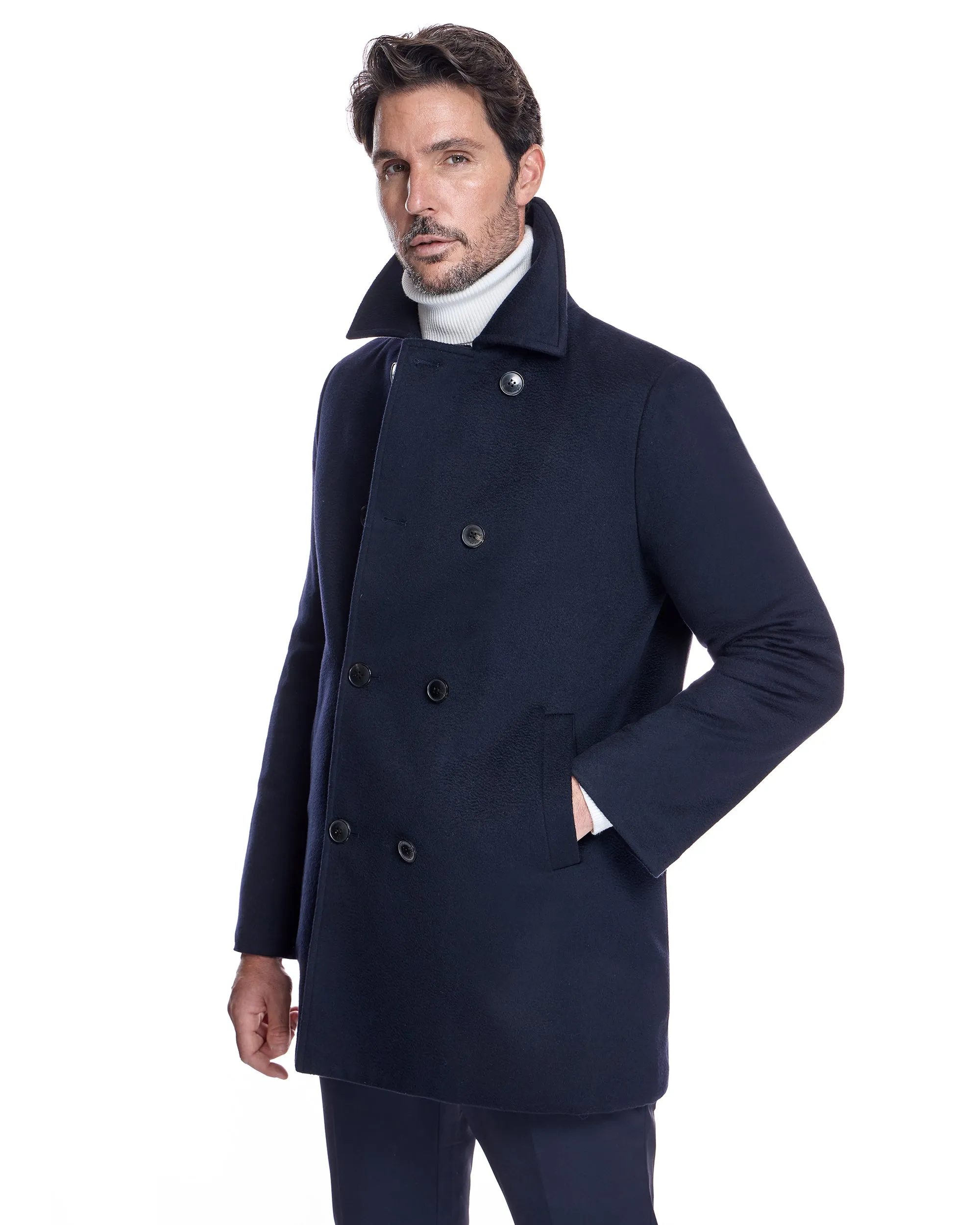 Men's Wool Quilted Lined Peacoat