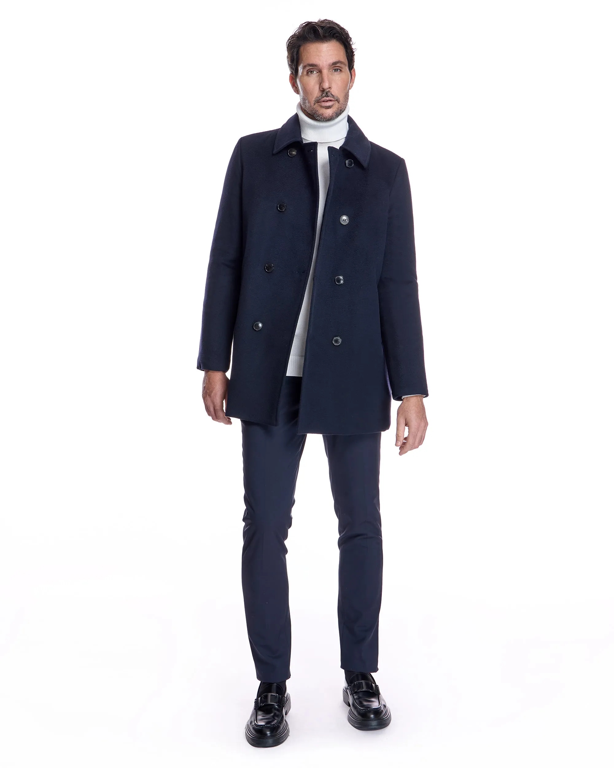 Men's Wool Quilted Lined Peacoat