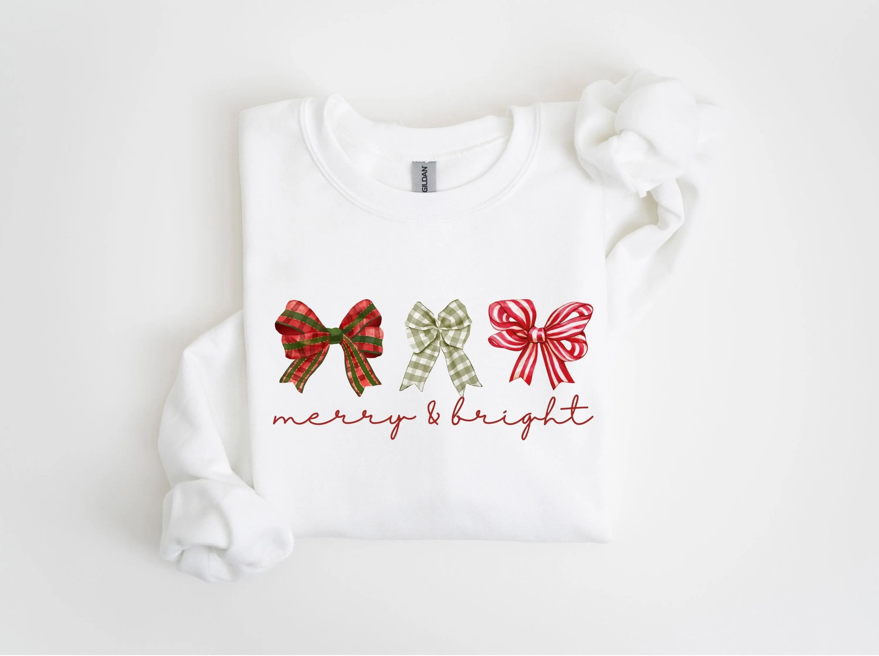 Merry and Bright Three Bows Sweatshirt