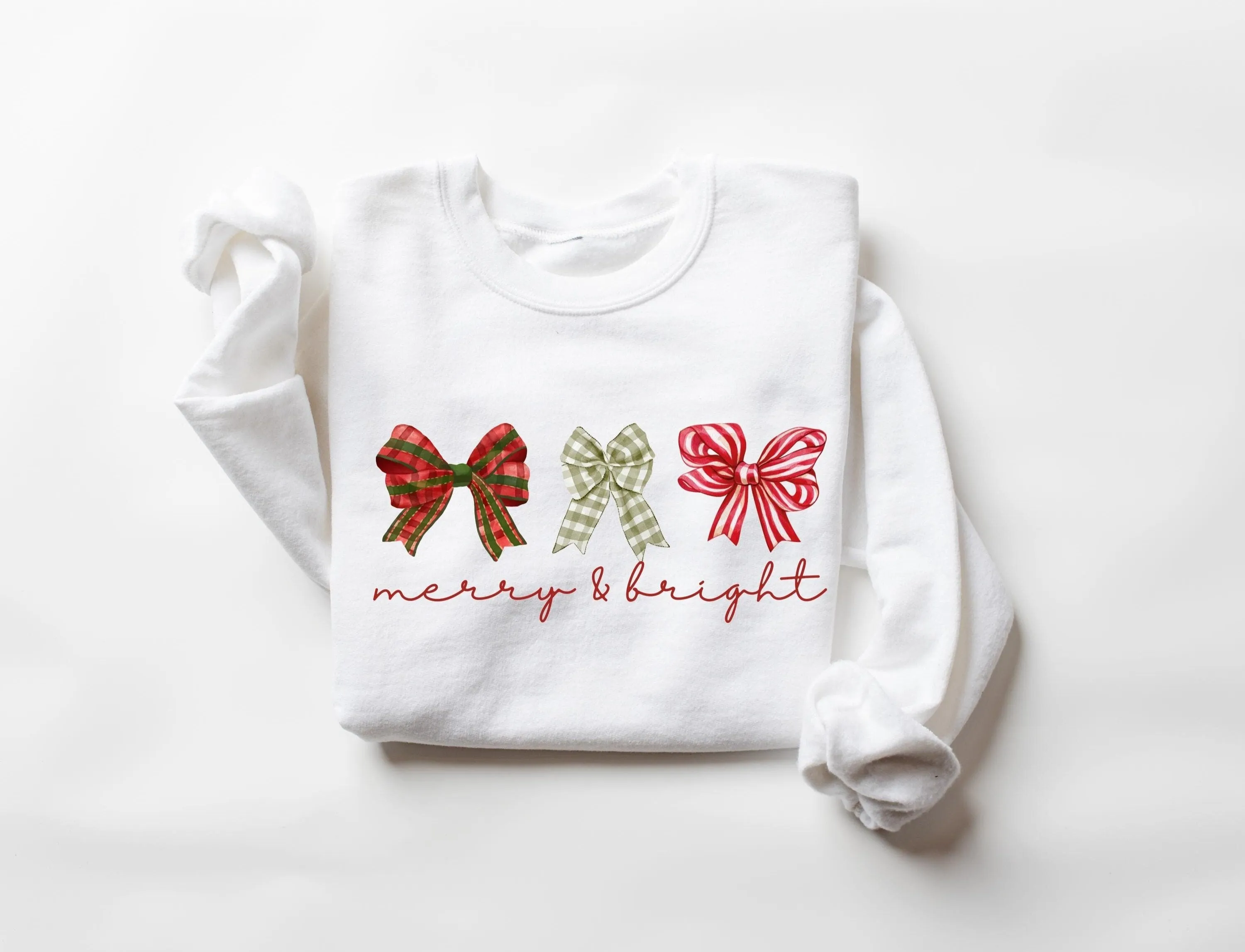 Merry and Bright Three Bows Sweatshirt