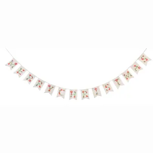 Merry Christmas Floral Banner,58b068
