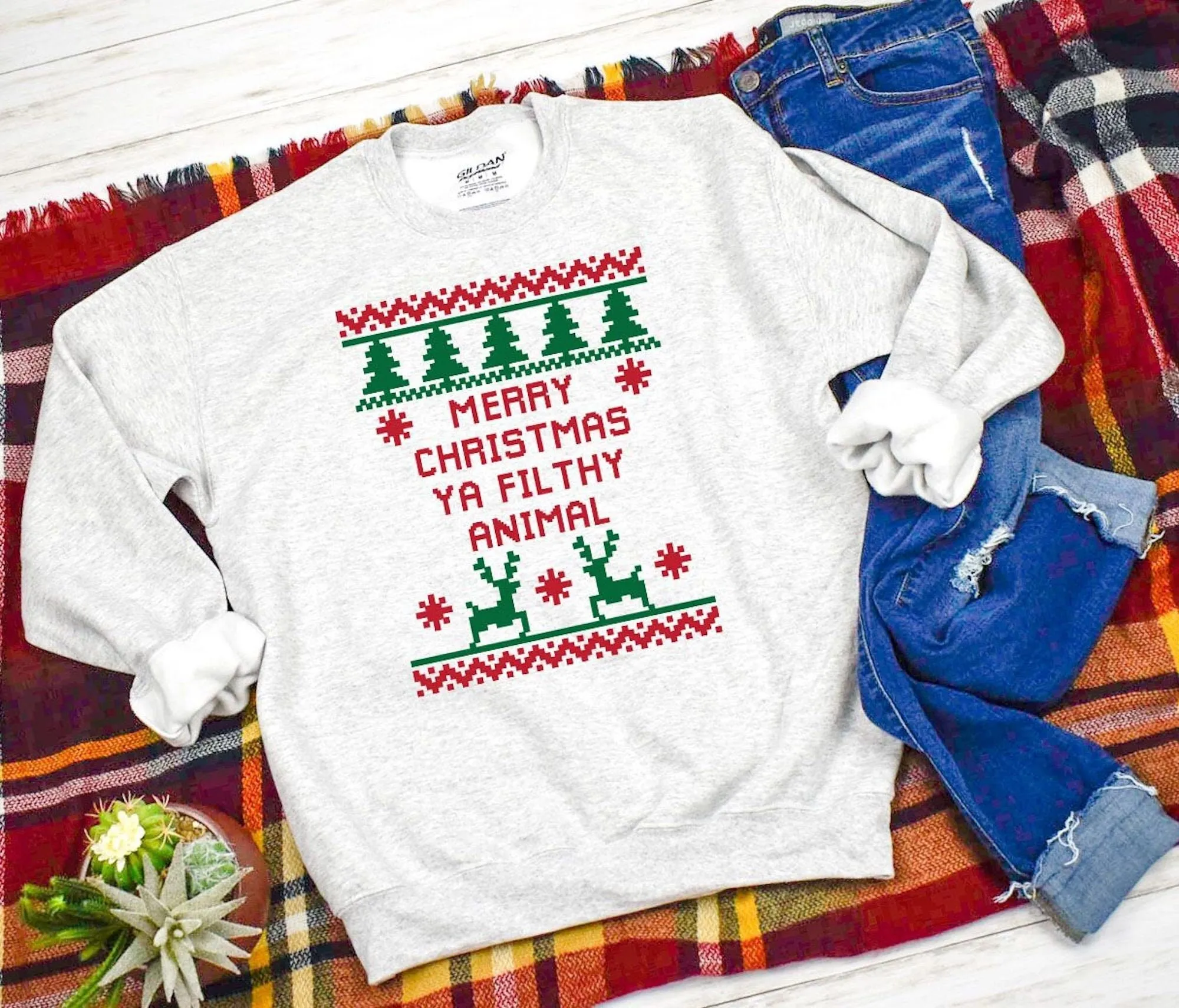Merry Christmas Ya Filthy Animal Sweatshirt