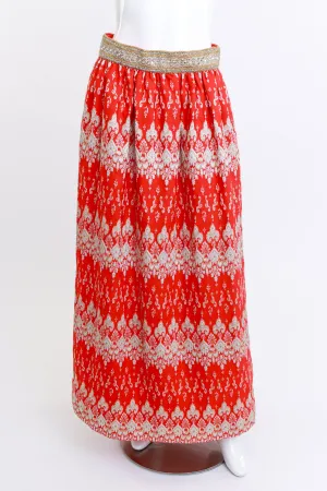 Metallic Brocade Maxi Skirt
