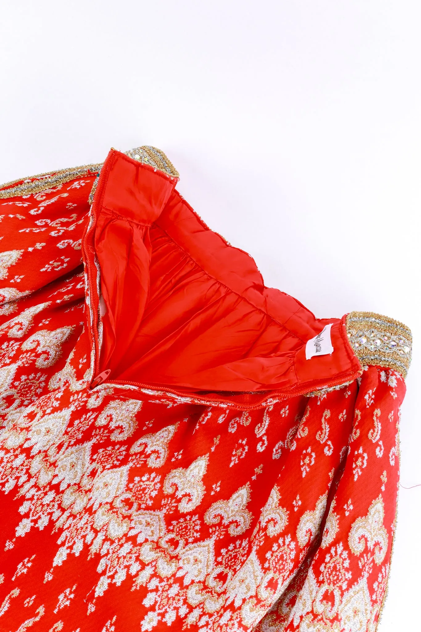 Metallic Brocade Maxi Skirt