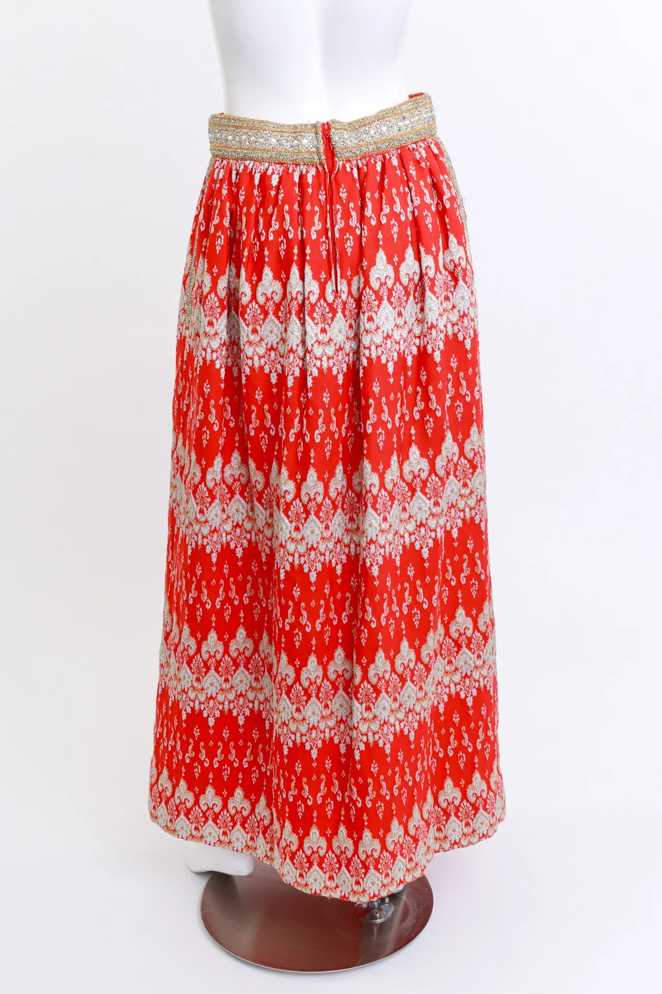 Metallic Brocade Maxi Skirt