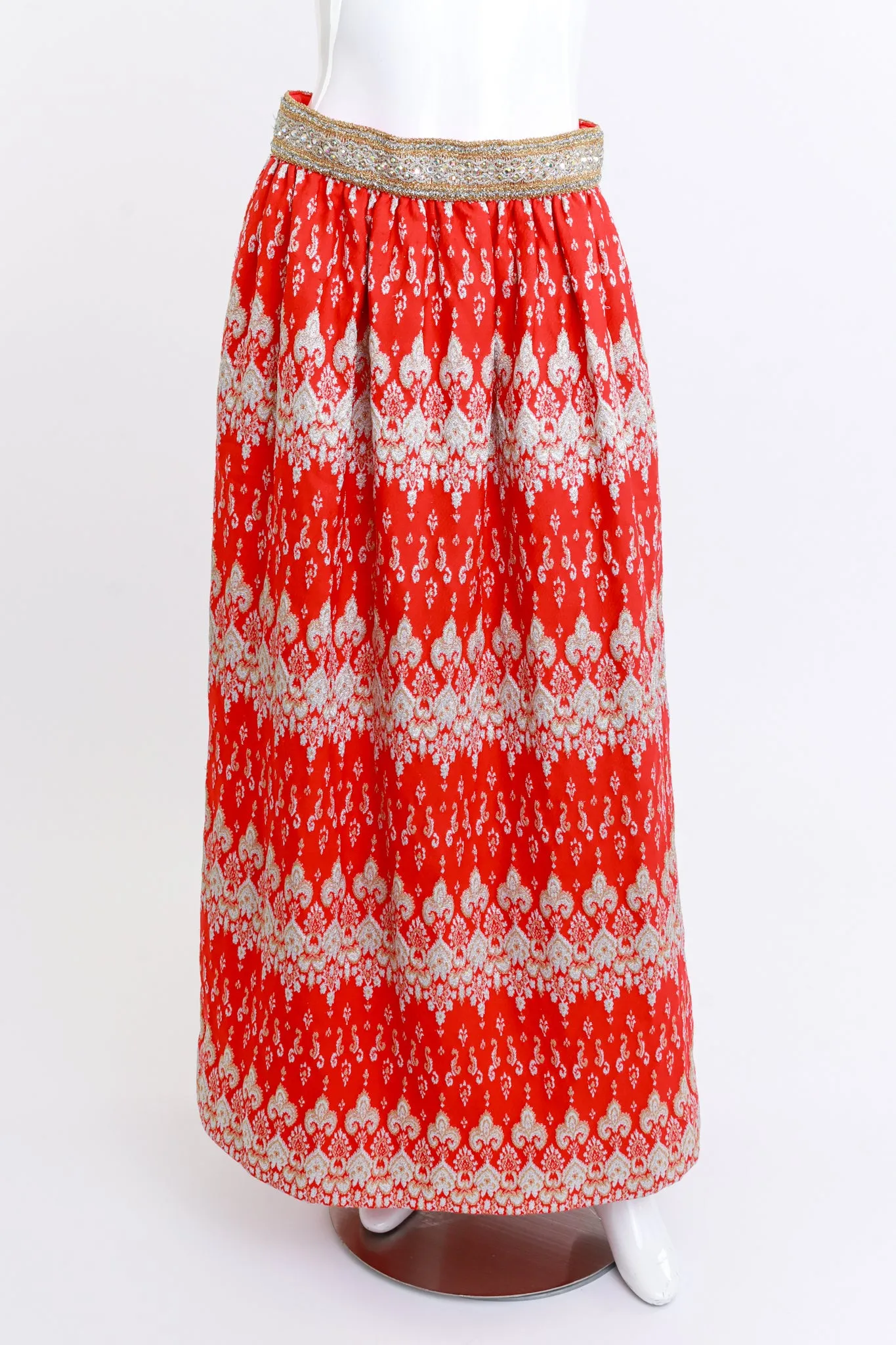 Metallic Brocade Maxi Skirt
