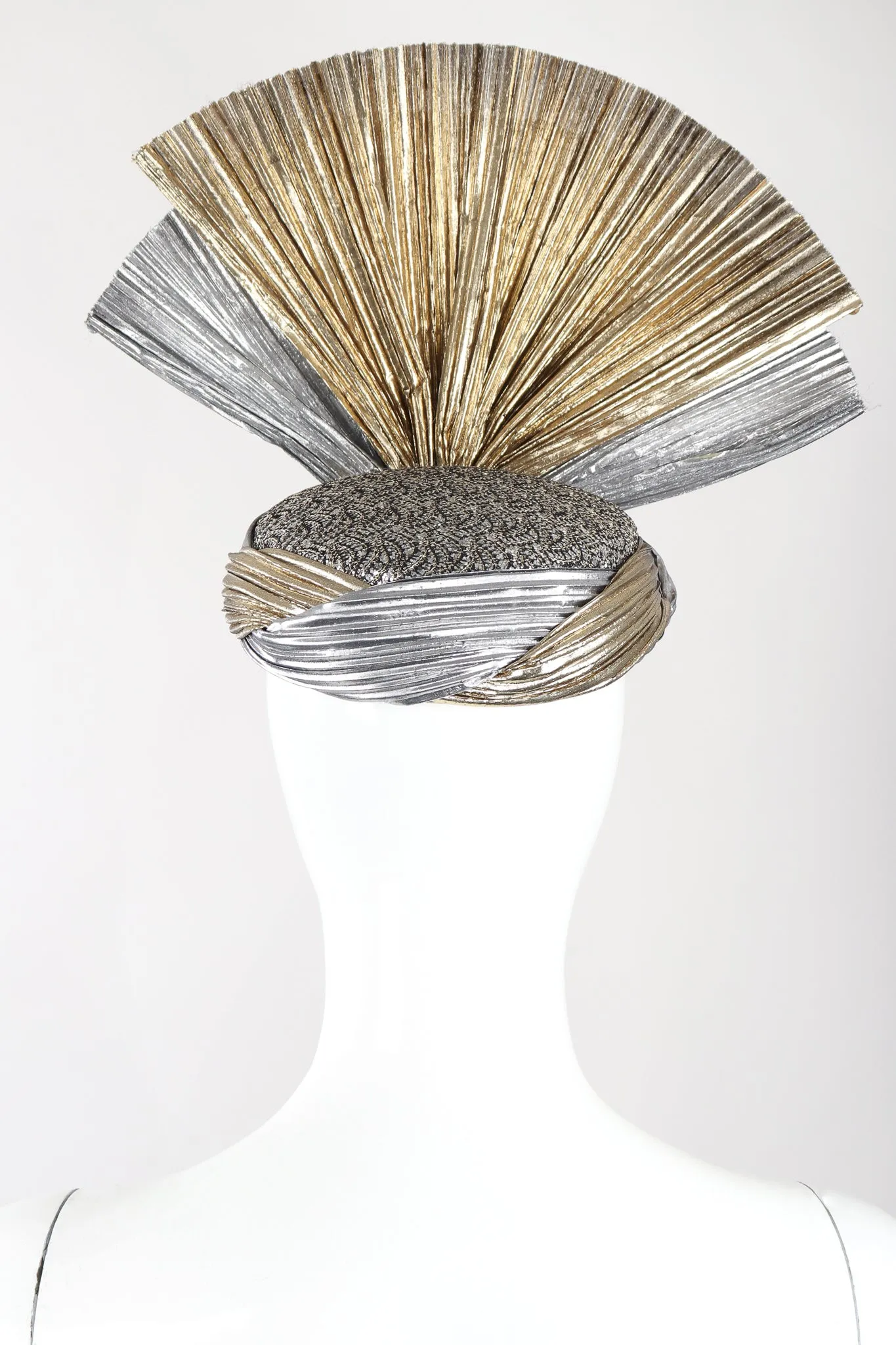Metallic Lamé Crystal Fan Hat