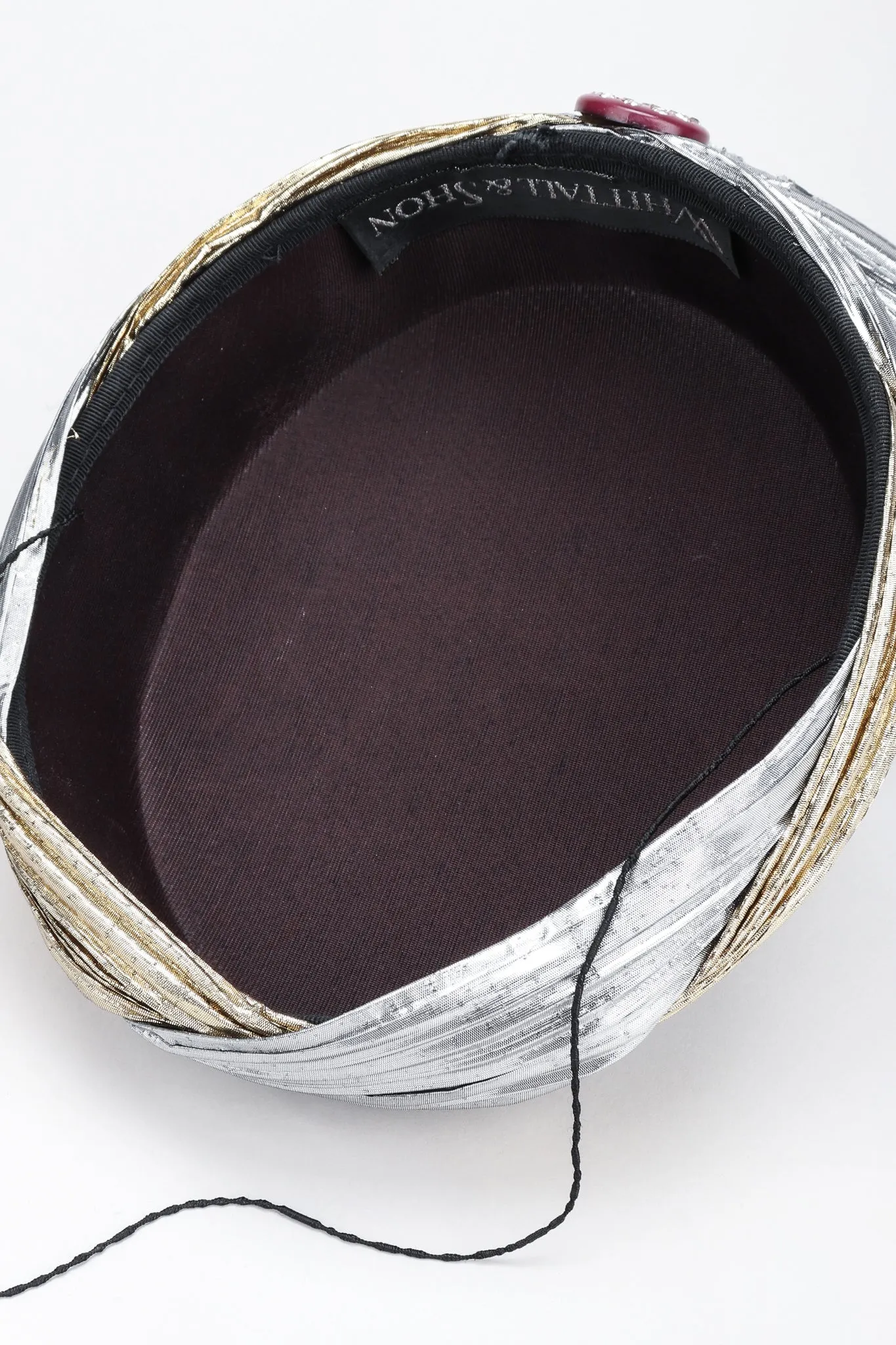 Metallic Lamé Crystal Fan Hat