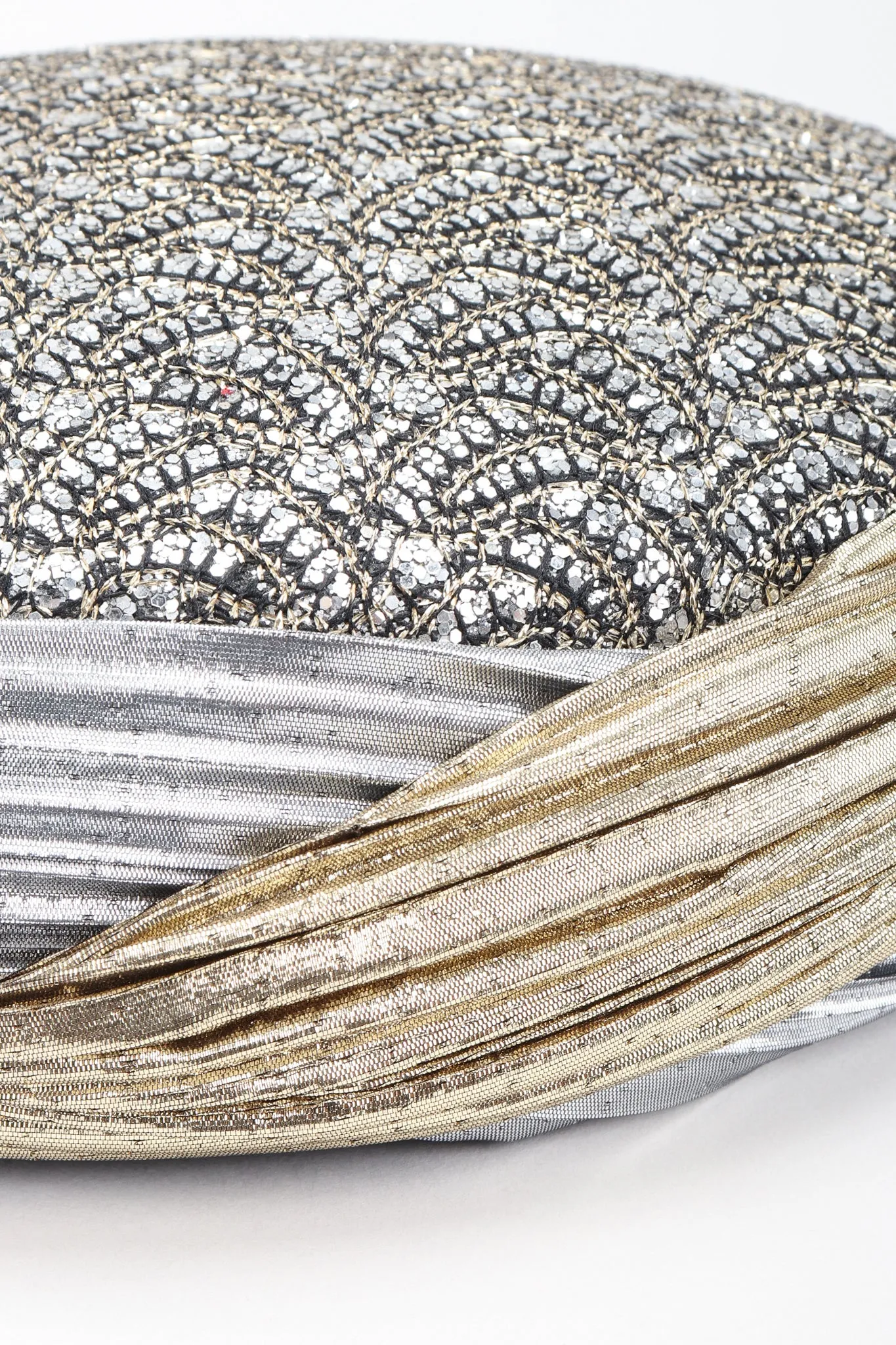 Metallic Lamé Crystal Fan Hat