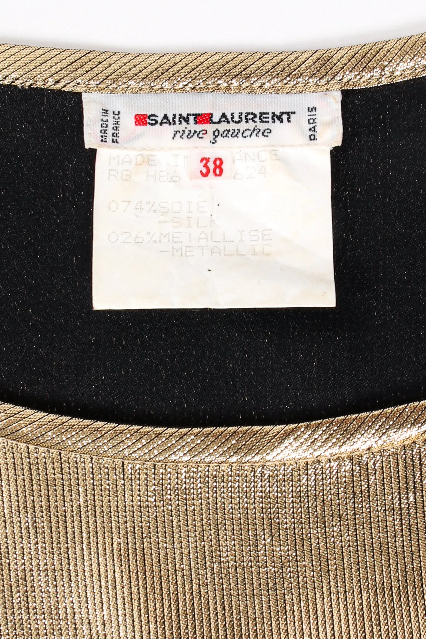 Metallic Lamé Jewel Neck Blouse