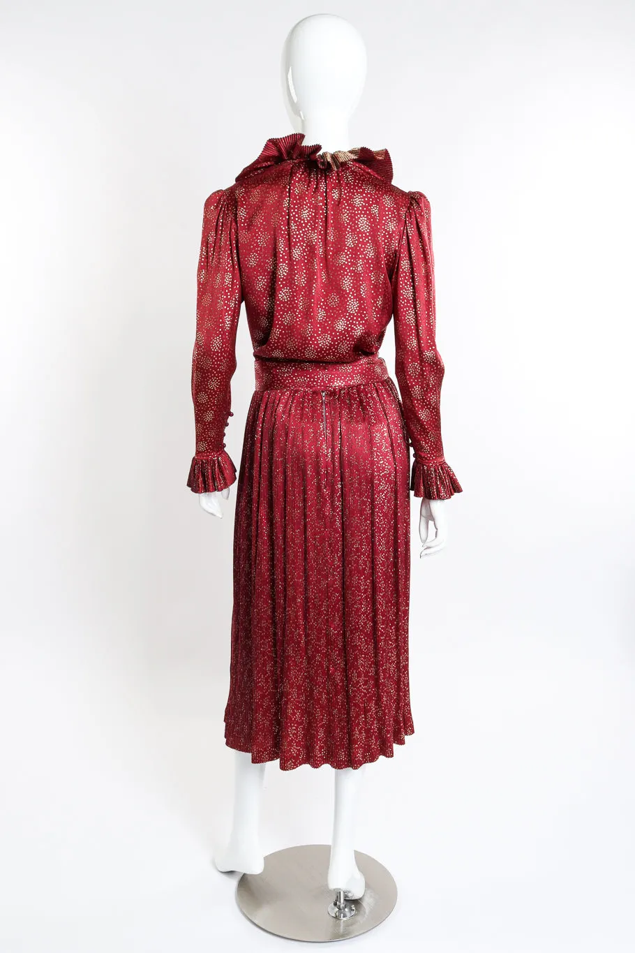 Metallic Ruffle Top & Skirt Set