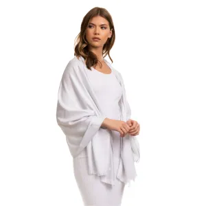 Metallic Shawl - White & Silver