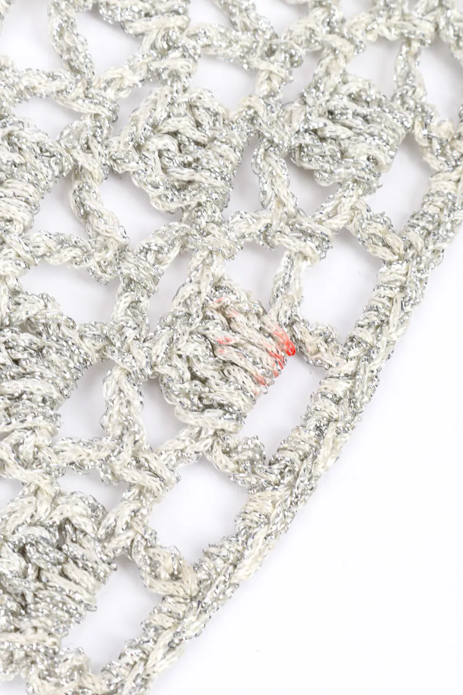 Metallic Silver Crochet Net Dress & Poncho