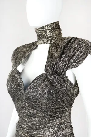 Metallic Snake Lamé Choker Dress