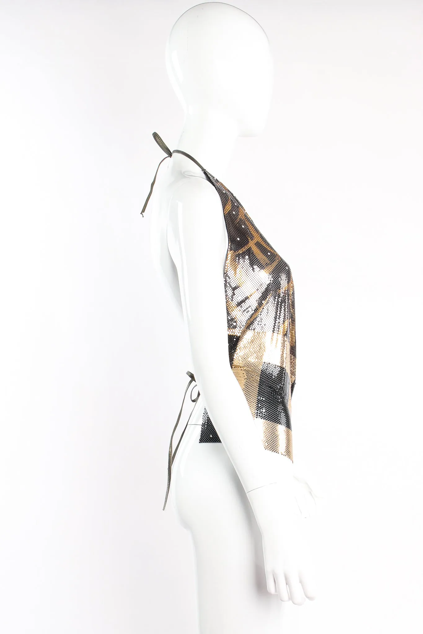 Metallic Square Metal Mesh Collage Halter