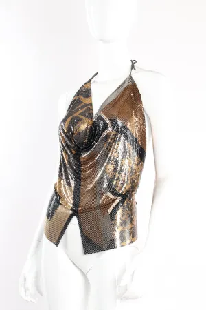 Metallic Square Metal Mesh Collage Halter