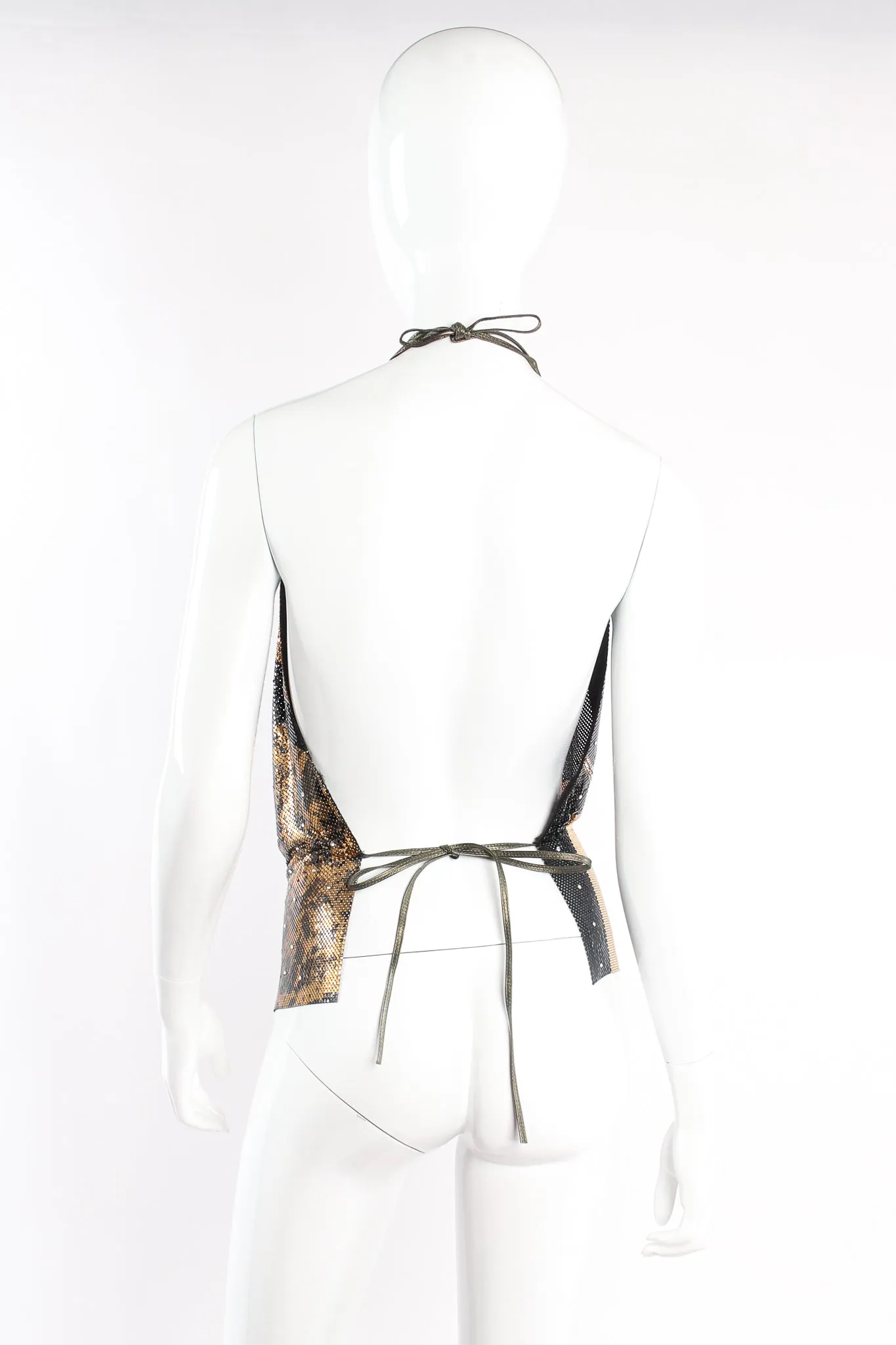 Metallic Square Metal Mesh Collage Halter