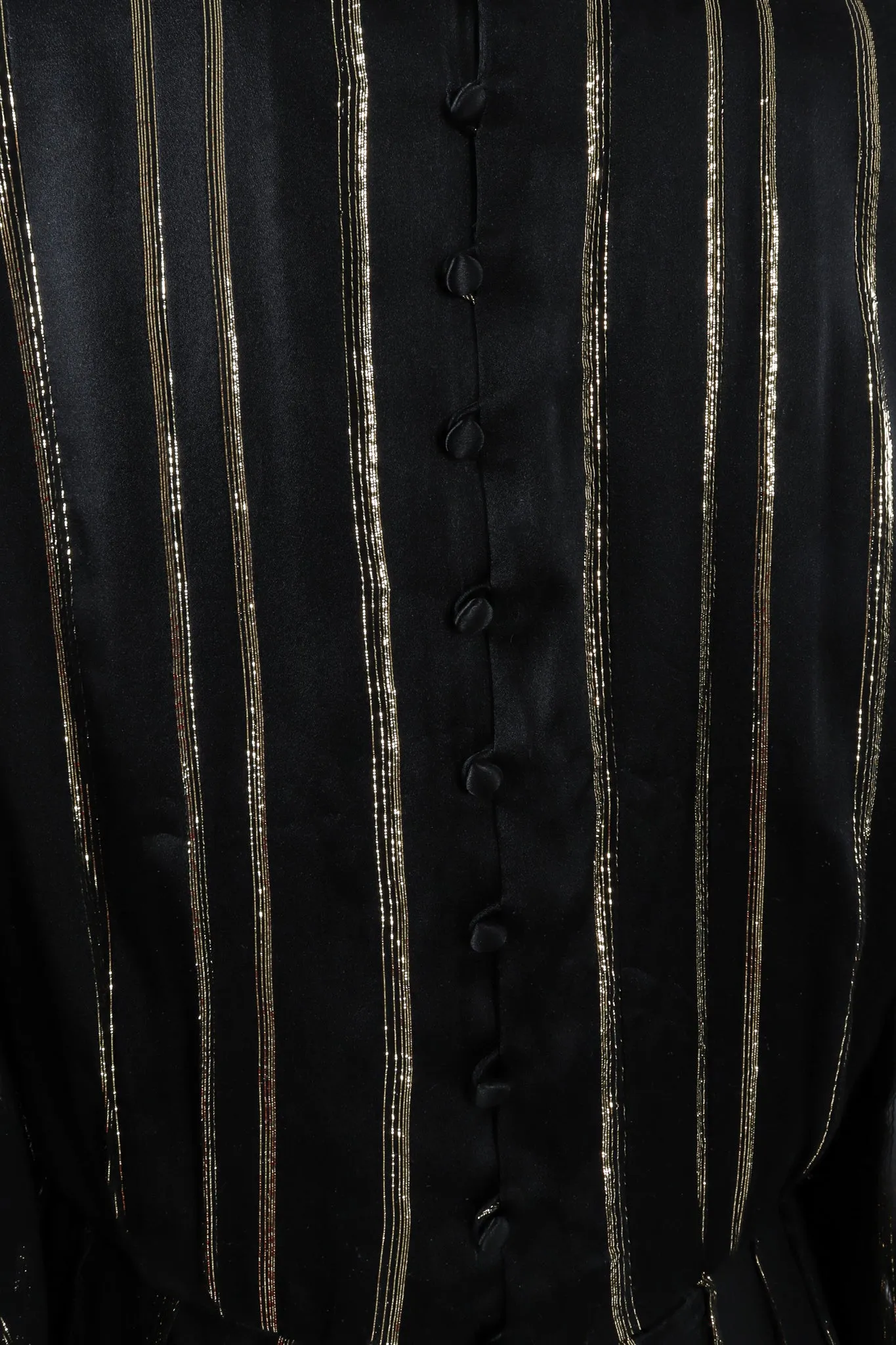 Metallic Stripe Bishop Sleeve Dress