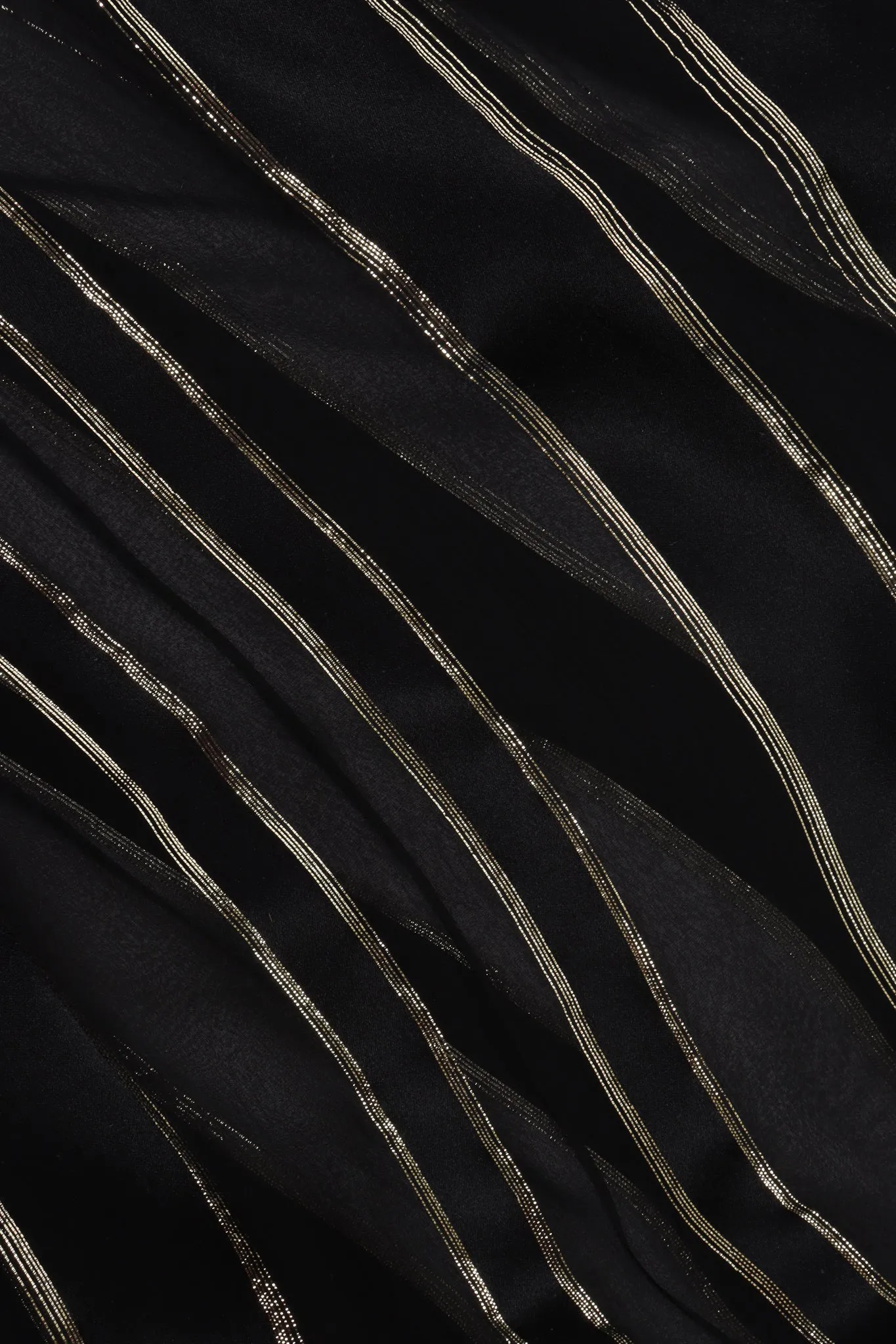 Metallic Stripe Bishop Sleeve Dress