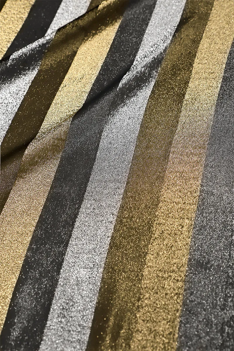 Metallic Stripe Boubou Caftan