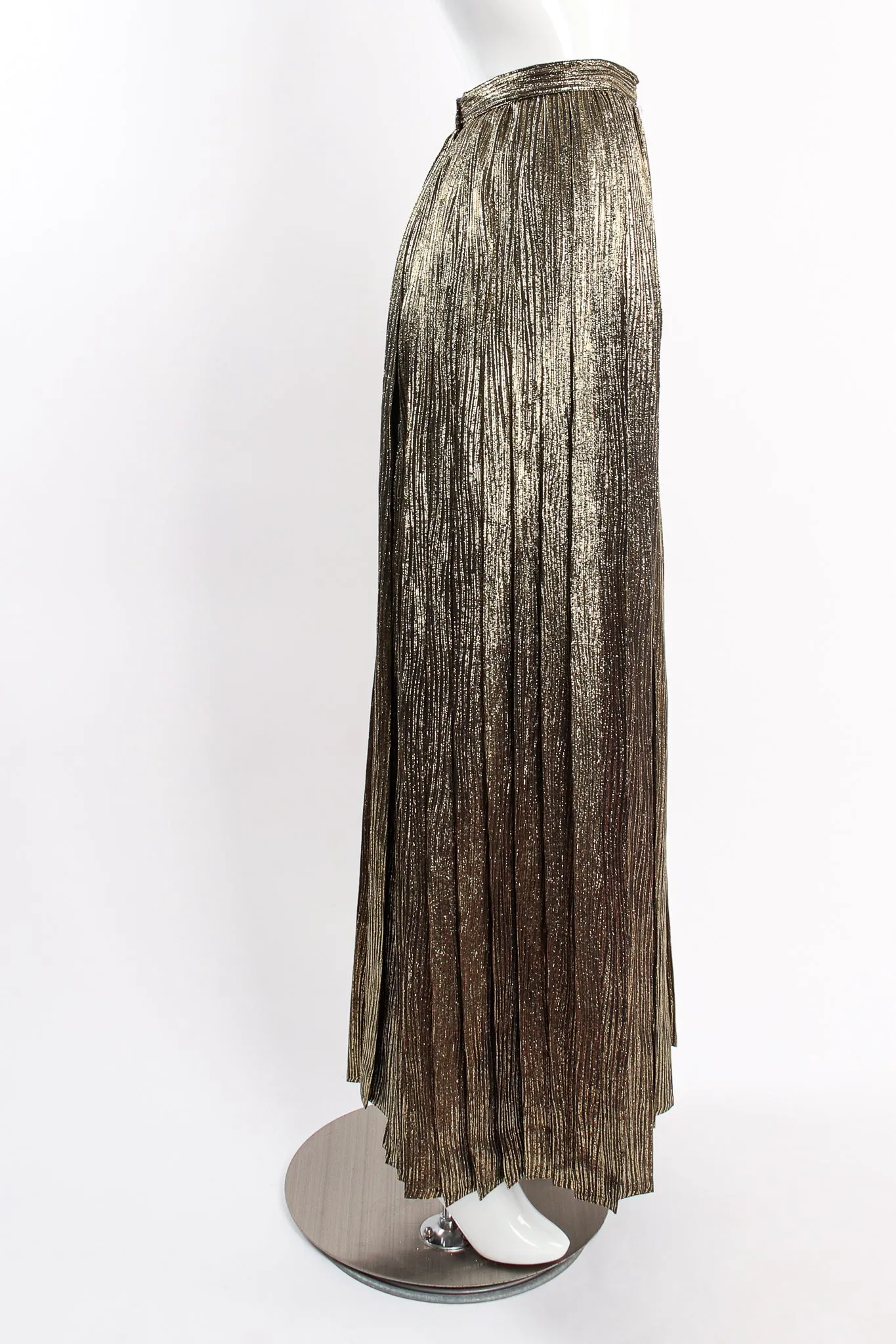 Metallic Stripe Lamé Palazzo Pant