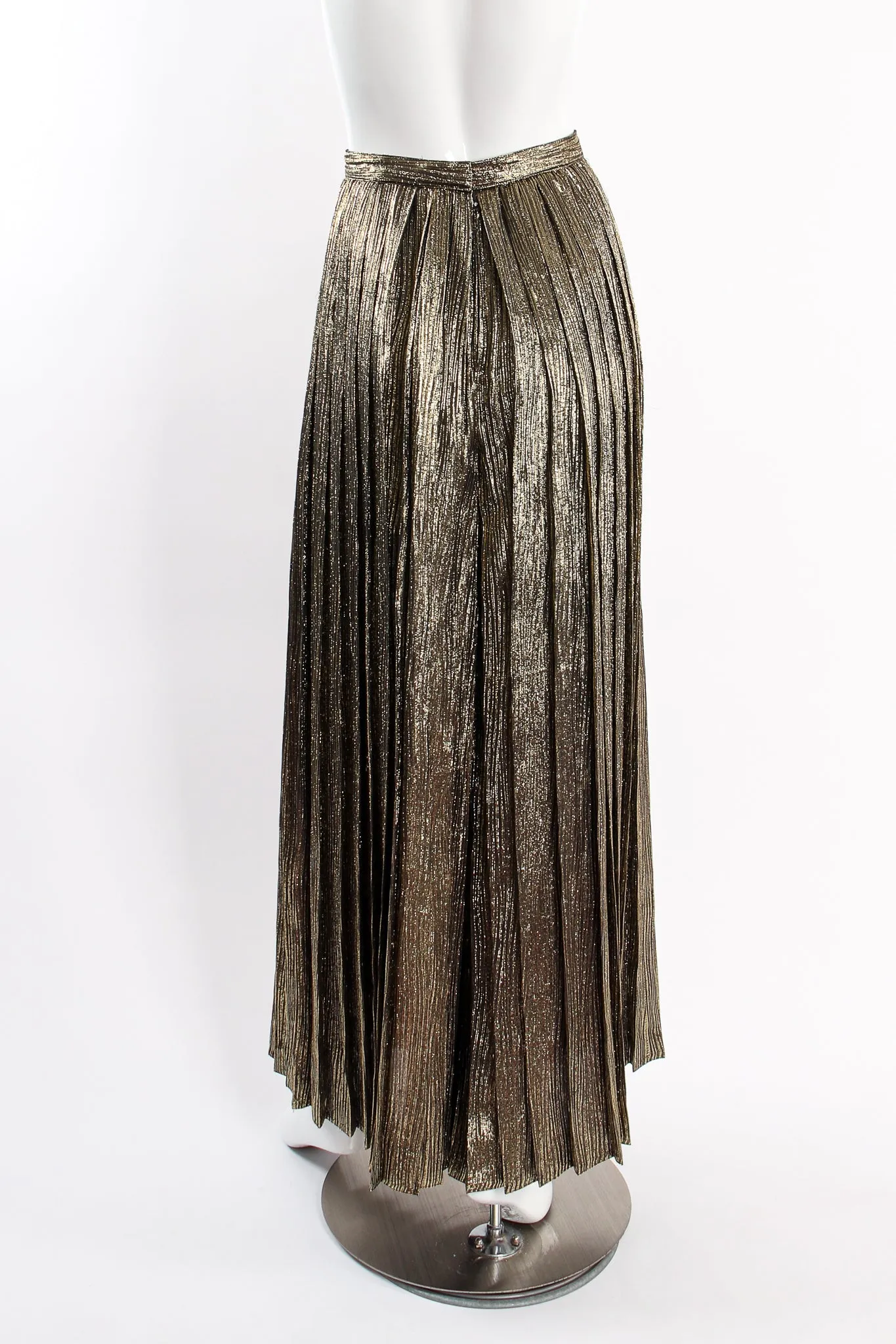 Metallic Stripe Lamé Palazzo Pant