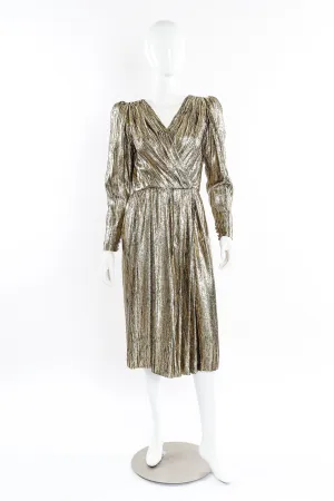 Metallic Stripe Surplice Dress