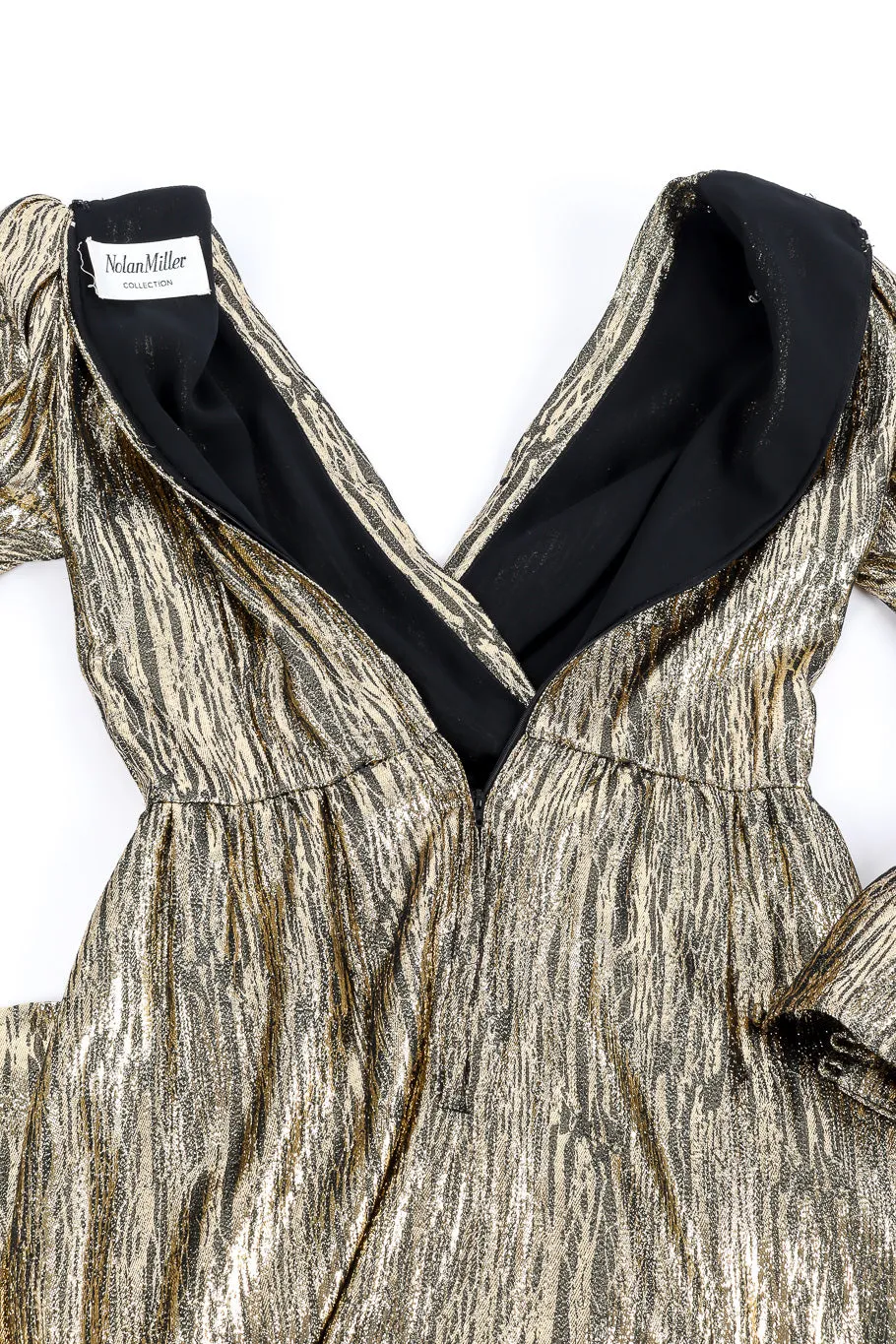 Metallic Stripe Surplice Dress