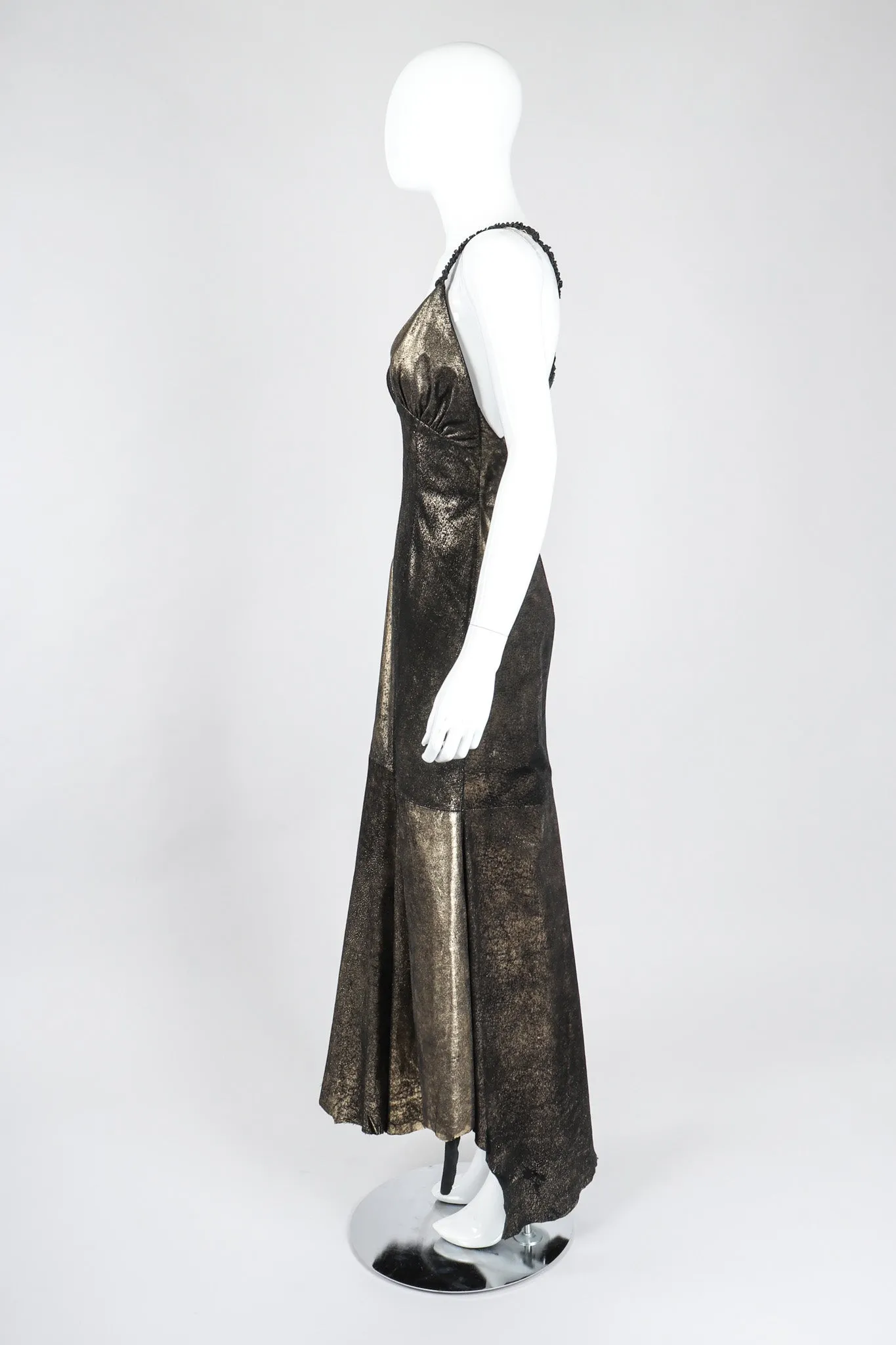 Metallic Suede Crossback Dress