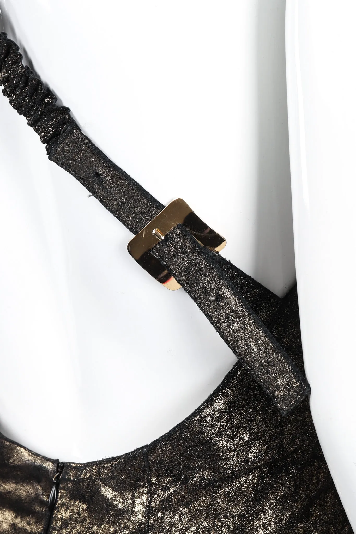 Metallic Suede Crossback Dress
