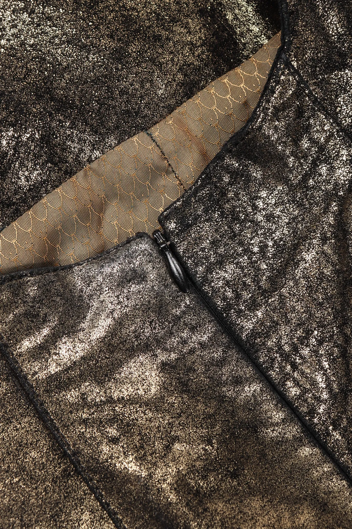 Metallic Suede Crossback Dress