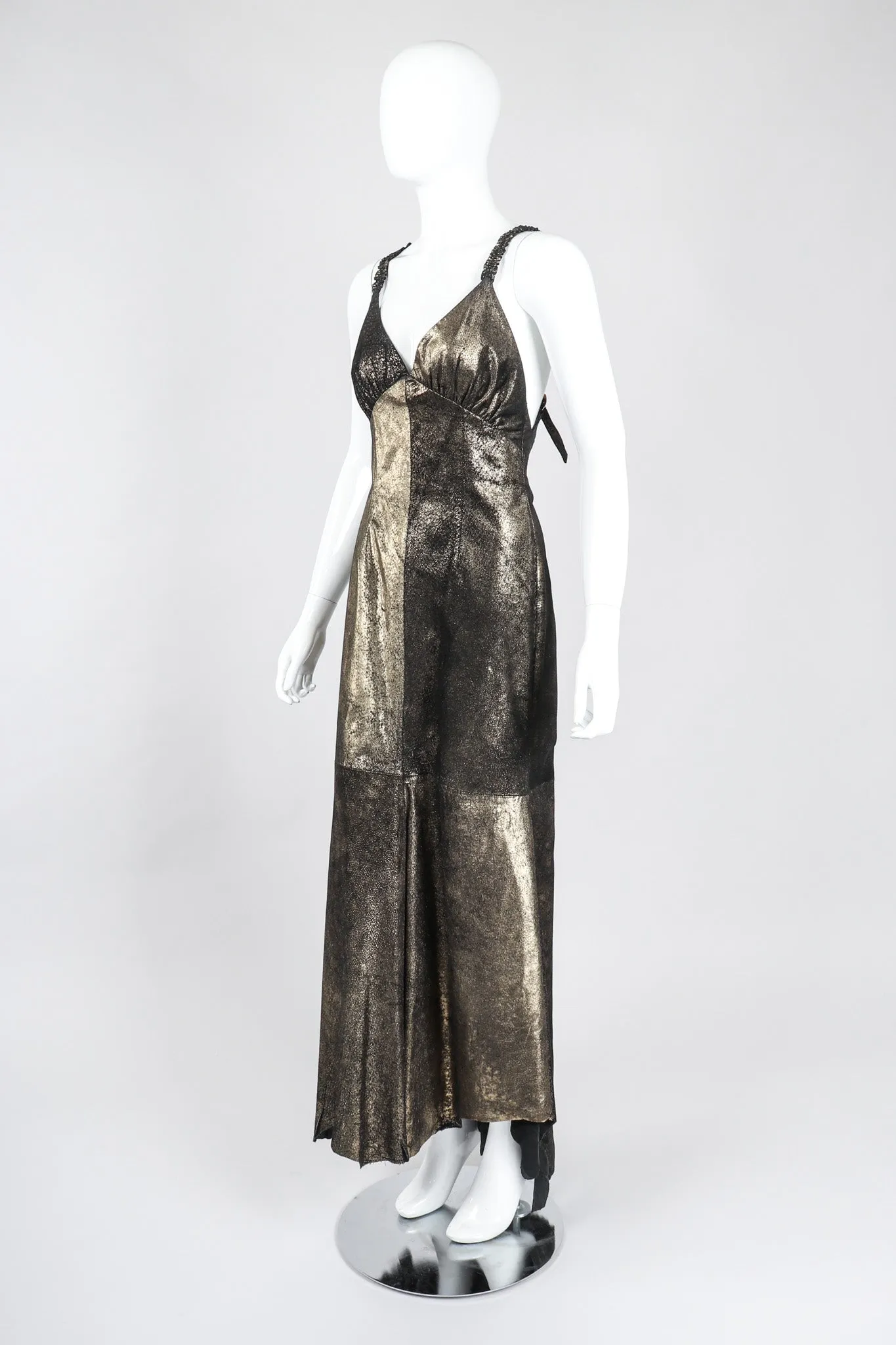 Metallic Suede Crossback Dress