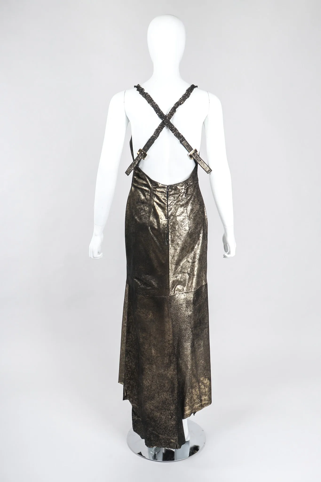Metallic Suede Crossback Dress