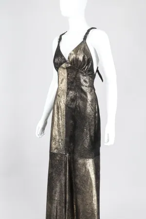Metallic Suede Crossback Dress