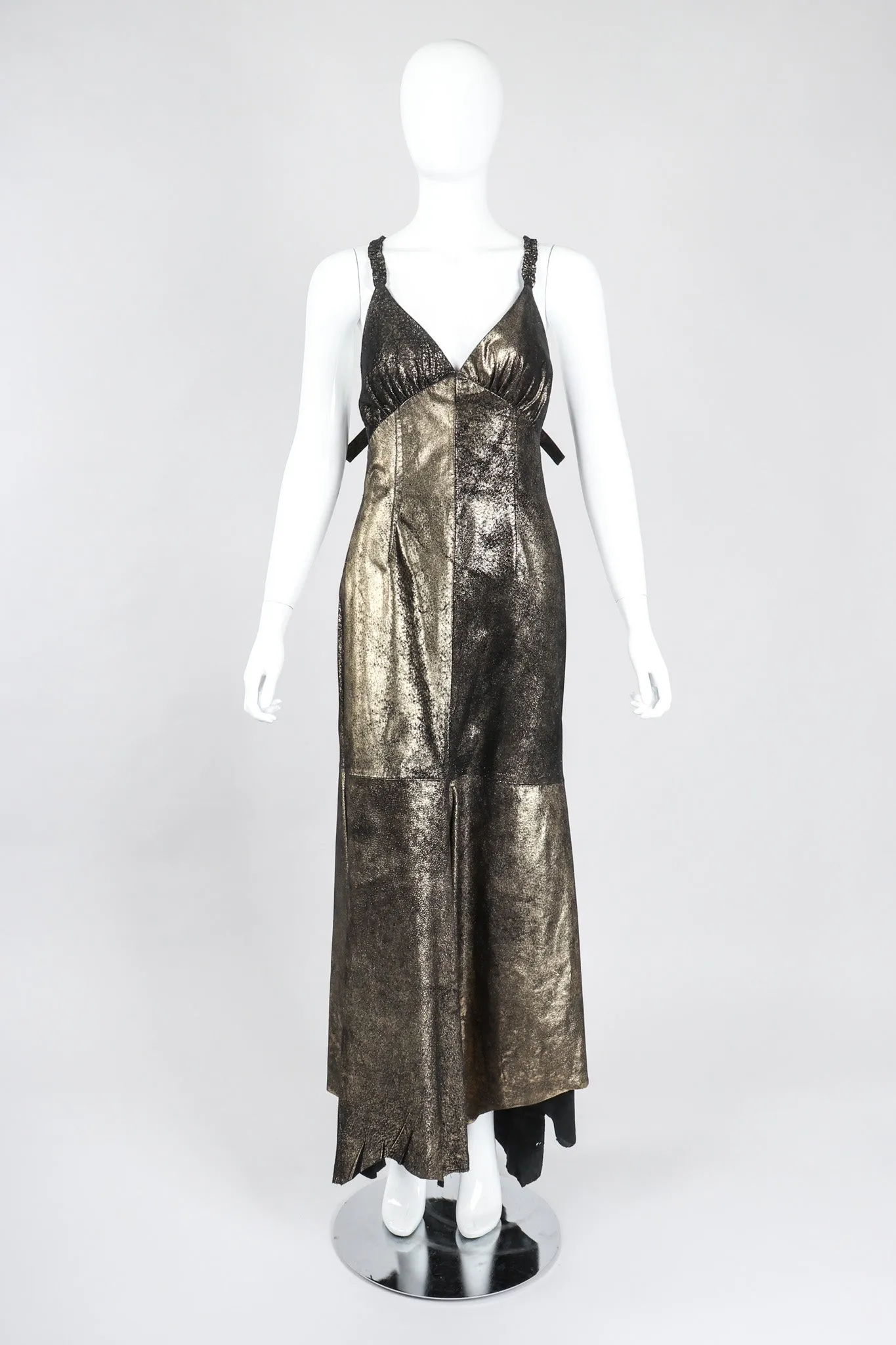 Metallic Suede Crossback Dress