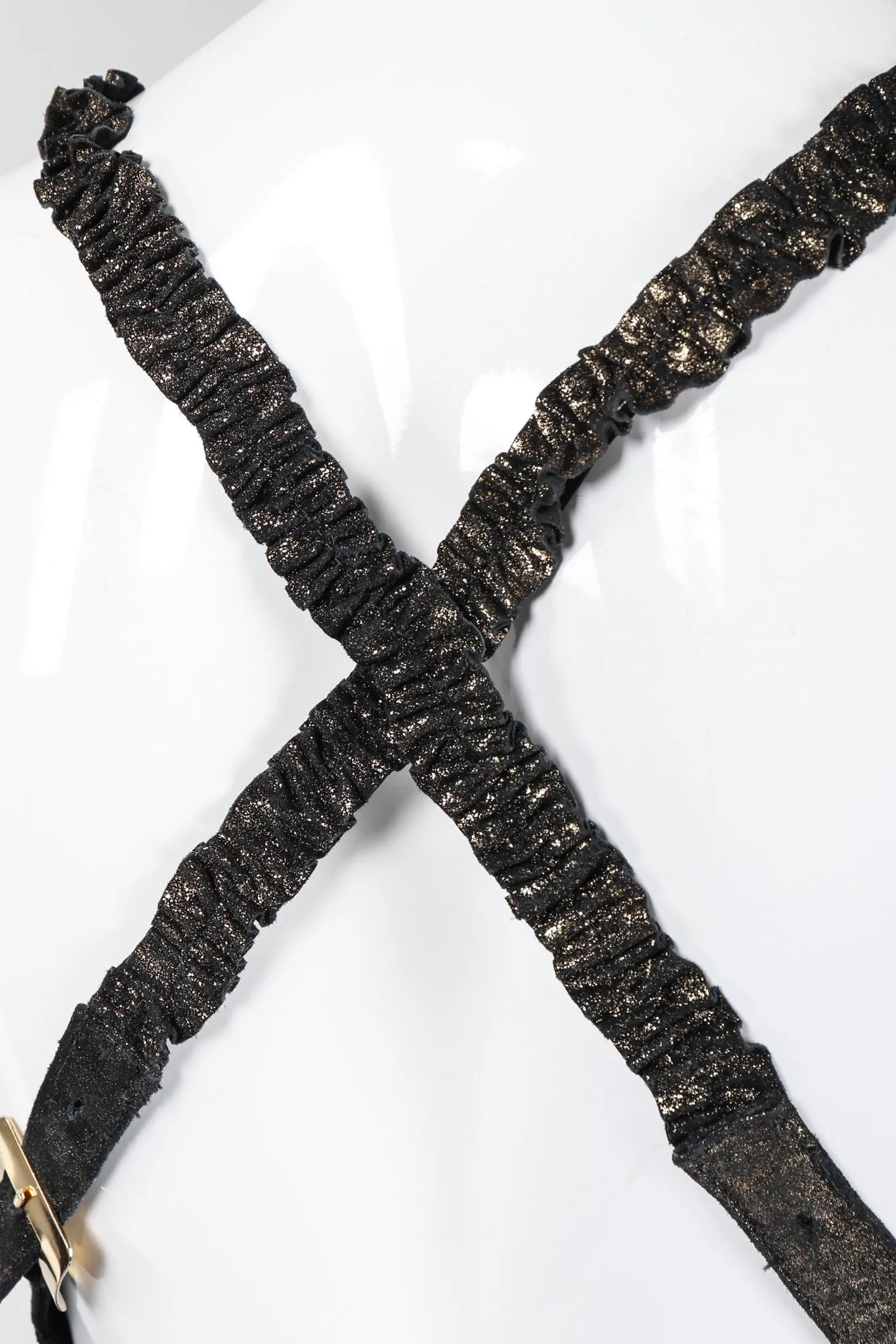 Metallic Suede Crossback Dress