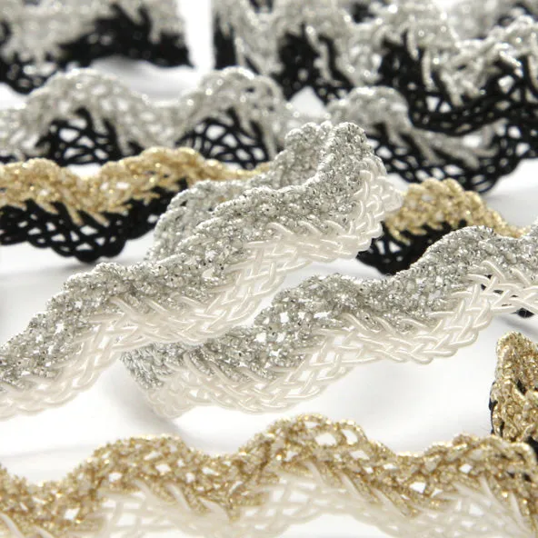Metallic Trimming Braid #4 Silver & Black