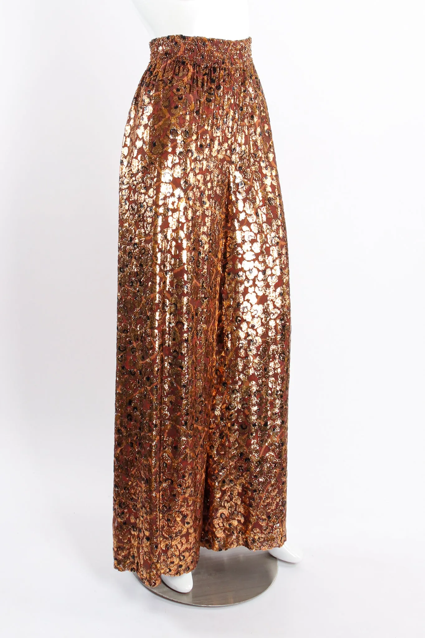 Metallic Velvet Lamé Burnout Pant