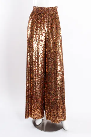 Metallic Velvet Lamé Burnout Pant