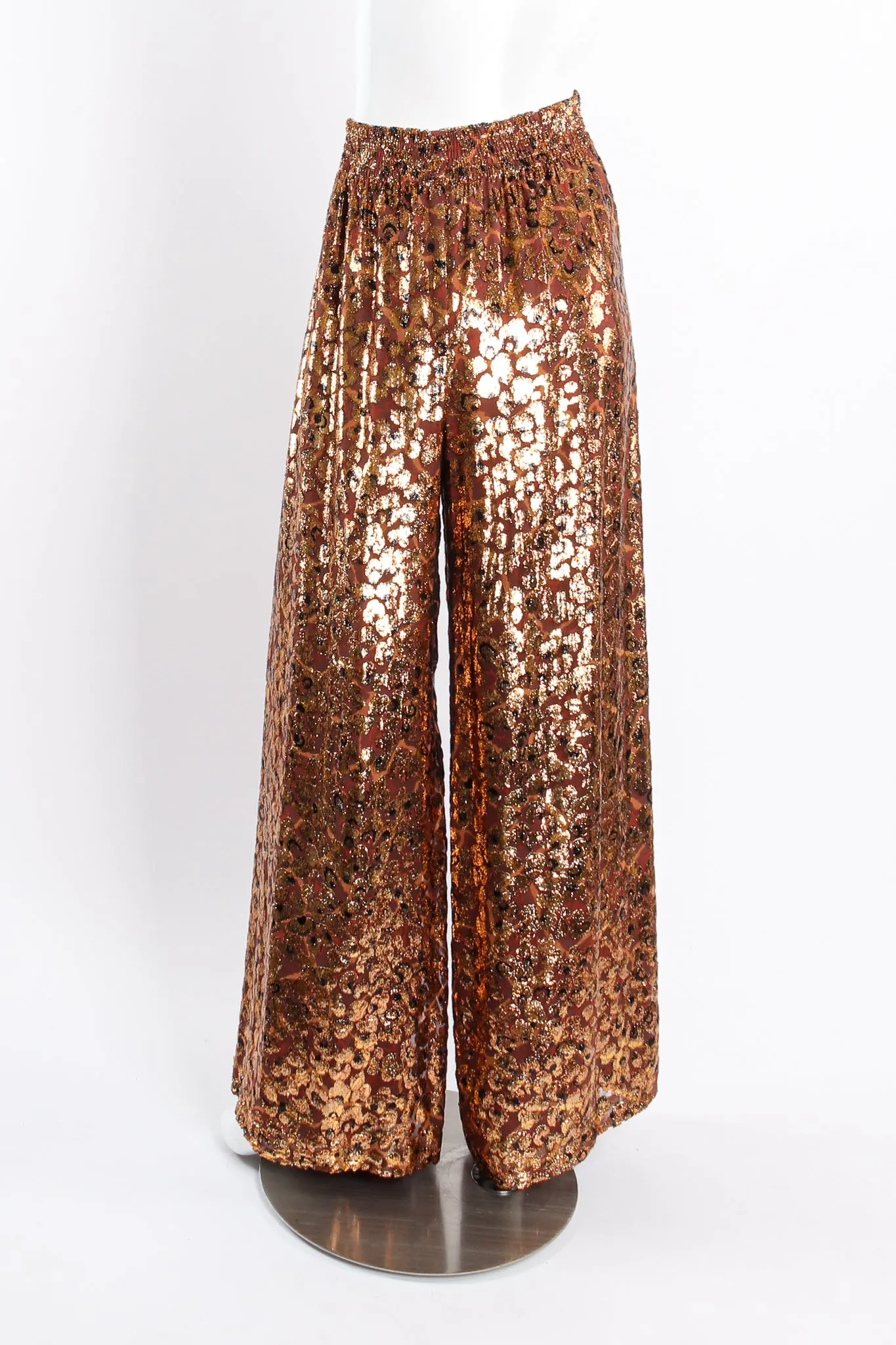 Metallic Velvet Lamé Burnout Pant