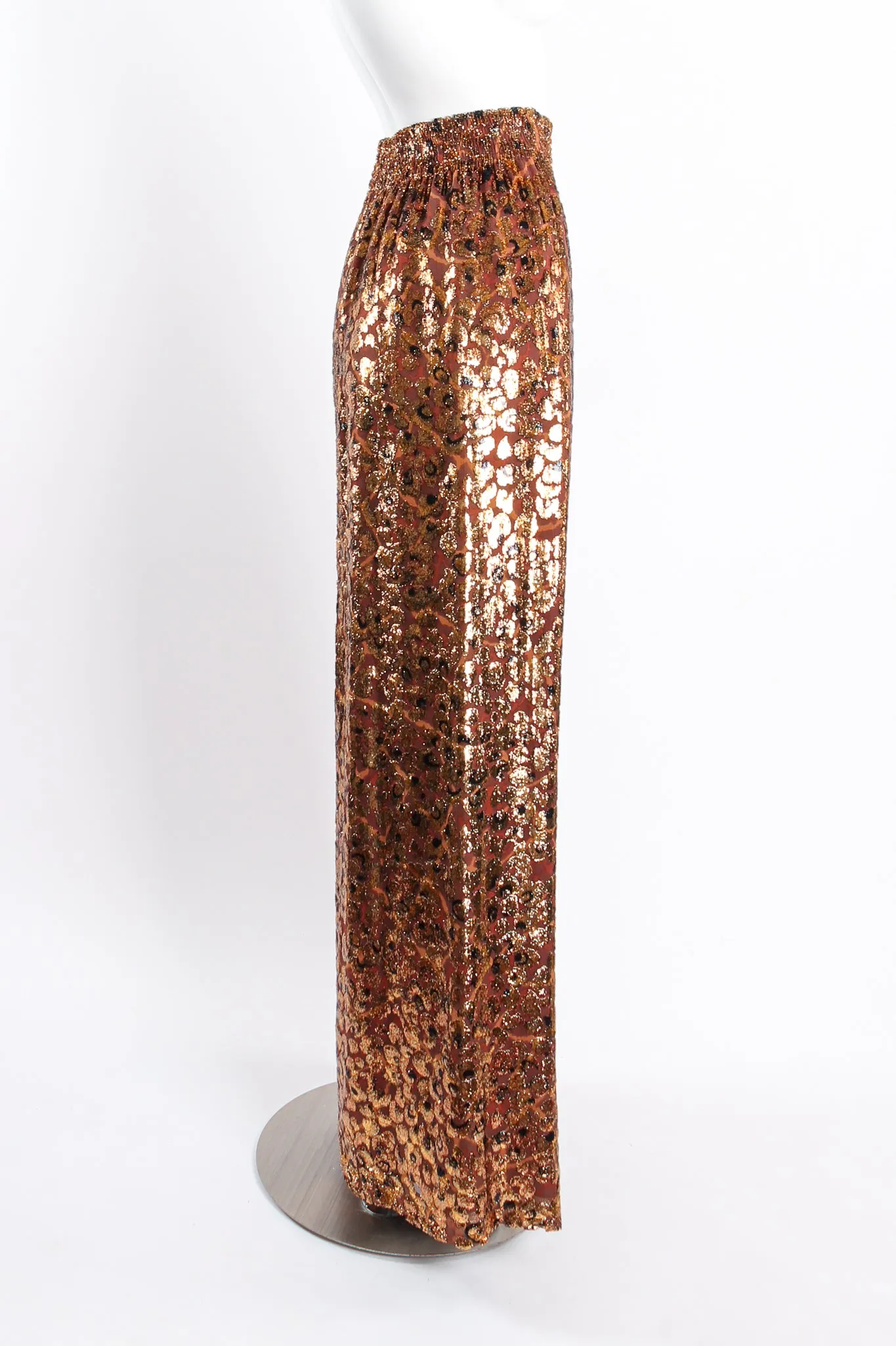 Metallic Velvet Lamé Burnout Pant