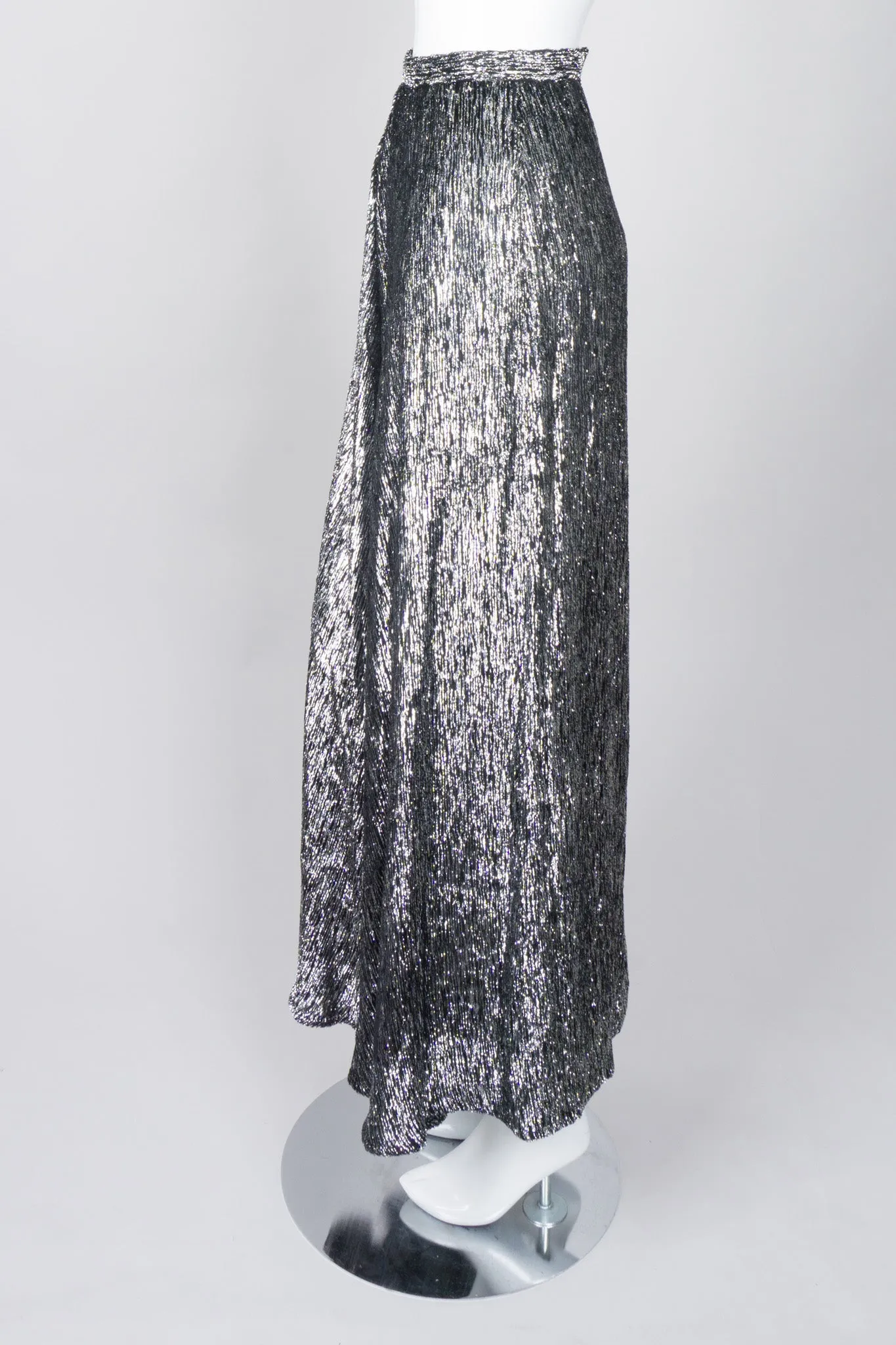 Metallic Velvet Lamé Top and Skirt Set