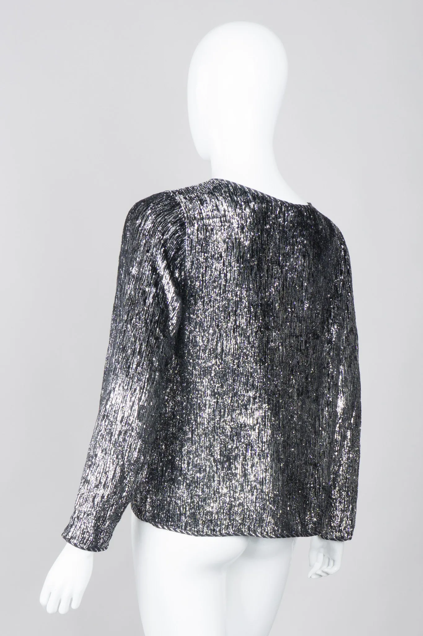 Metallic Velvet Lamé Top and Skirt Set