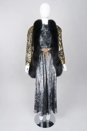 Metallic Velvet Lamé Top and Skirt Set