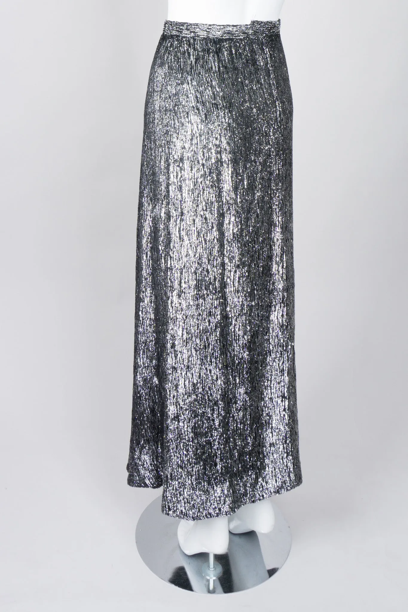 Metallic Velvet Lamé Top and Skirt Set
