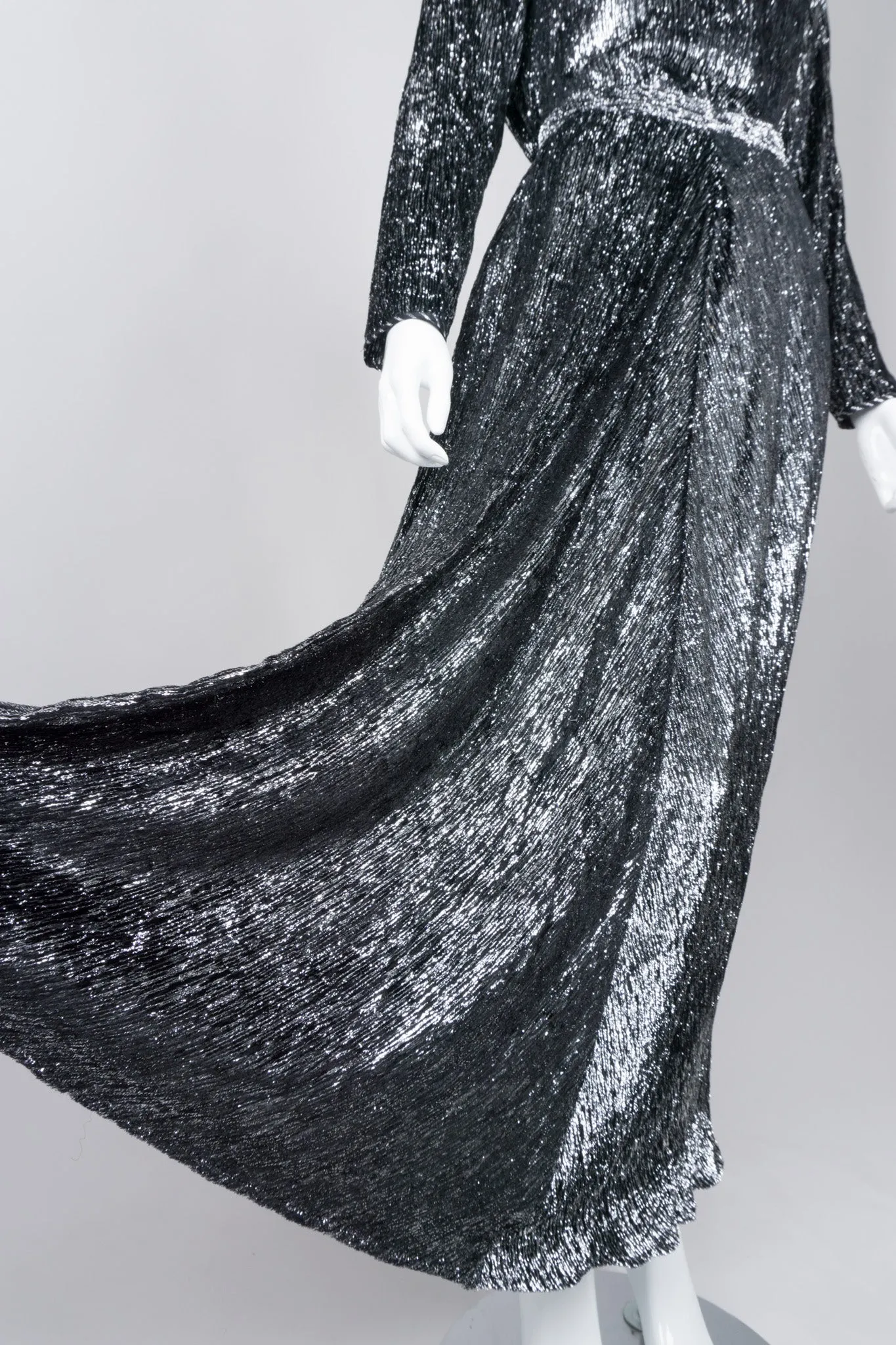 Metallic Velvet Lamé Top and Skirt Set
